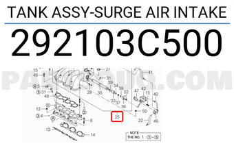Hyundai / KIA 292103C500 TANK ASSY-SURGE AIR INTAKE