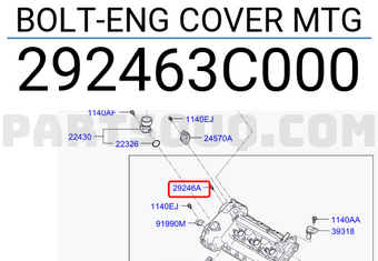 Hyundai / KIA 292463C000 BOLT-ENG COVER MTG