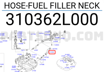 LLS-Germany Petrol Fuel Hose Kit For Hyundai I30 Elantra 1.4 1.6 – Turbo Hose, 310362L000, With Clamps