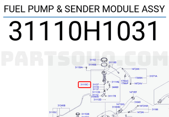 Hyundai / KIA 31110H1031 FUEL PUMP & SENDER MODULE ASSY