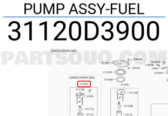 Hyundai / KIA 31120D3900 PUMP ASSY-FUEL