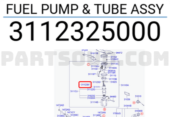 Hyundai / KIA 3112325000 FUEL PUMP & TUBE ASSY
