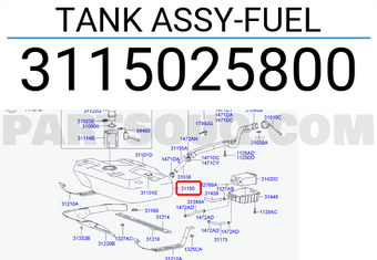 Hyundai / KIA 3115025800 TANK ASSY-FUEL