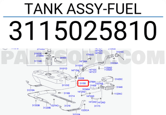 Hyundai / KIA 3115025810 TANK ASSY-FUEL
