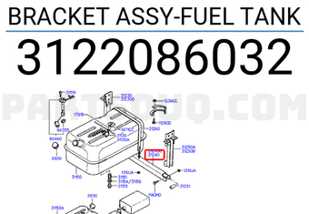 Hyundai / KIA 3122086032 BRACKET ASSY-FUEL TANK