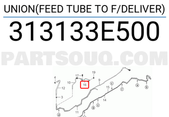 Hyundai / KIA 313133E500 UNION(FEED TUBE TO F/DELIVER)