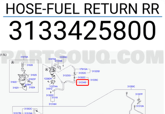 Hyundai / KIA 3133425800 HOSE-FUEL RETURN RR