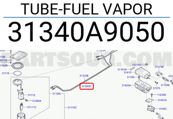 Hyundai / KIA 31340A9050 TUBE-FUEL VAPOR