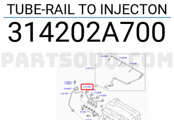 Hyundai / KIA 314202A700 TUBE-RAIL TO INJECTON