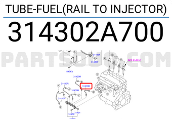Hyundai / KIA 314302A700 TUBE-FUEL(RAIL TO INJECTOR)