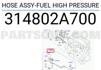 Hyundai / KIA 314802A700 HOSE ASSY-FUEL HIGH PRESSURE