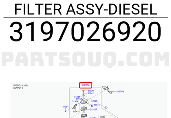 Hyundai / KIA 3197026920 FILTER ASSY-DIESEL