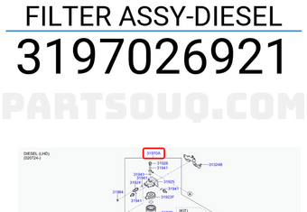 Hyundai / KIA 3197026921 FILTER ASSY-DIESEL