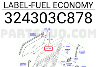 Hyundai / KIA 324303C878 LABEL-FUEL ECONOMY
