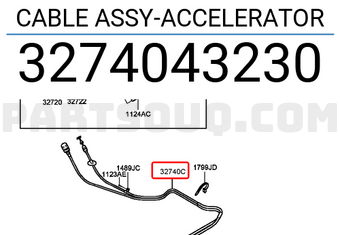 Hyundai / KIA 3274043230 CABLE ASSY-ACCELERATOR