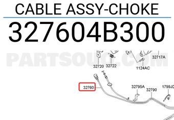 Hyundai / KIA 327604B300 CABLE ASSY-CHOKE