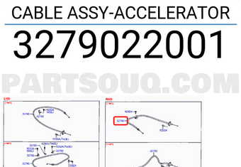Hyundai / KIA 3279022001 CABLE ASSY-ACCELERATOR