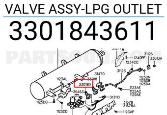 Hyundai / KIA 3301843611 VALVE ASSY-LPG OUTLET