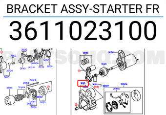 Hyundai / KIA 3611023100 BRACKET ASSY-STARTER FR