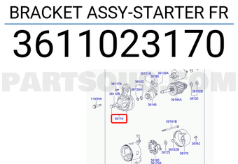 Hyundai / KIA 3611023170 BRACKET ASSY-STARTER FR