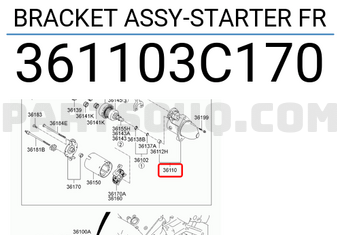 Hyundai / KIA 361103C170 BRACKET ASSY-STARTER FR