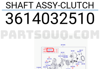 Hyundai / KIA 3614032510 SHAFT ASSY-CLUTCH