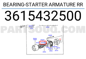 Hyundai / KIA 3615432500 BEARING-STARTER ARMATURE RR