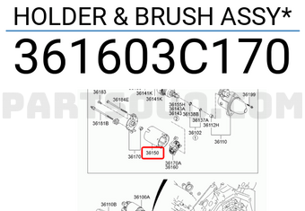 Hyundai / KIA 361603C170 HOLDER & BRUSH ASSY*