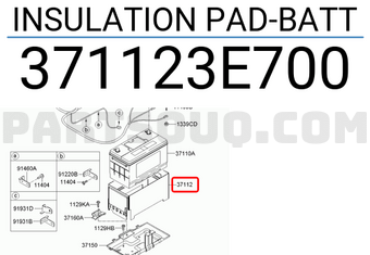Hyundai / KIA 371123E700 INSULATION PAD-BATT