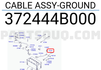 Hyundai / KIA 372444B000 CABLE ASSY-GROUND