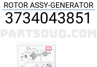 Hyundai / KIA 3734043851 ROTOR ASSY-GENERATOR
