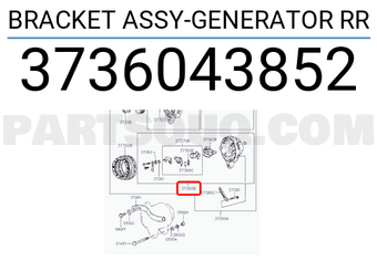 Hyundai / KIA 3736043852 BRACKET ASSY-GENERATOR RR
