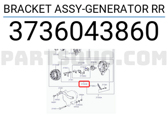 Hyundai / KIA 3736043860 BRACKET ASSY-GENERATOR RR