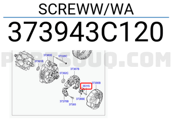 Hyundai / KIA 373943C120 SCREWW/WA