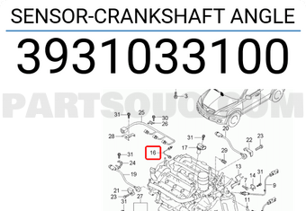 Hyundai / KIA 3931033100 SENSOR-CRANKSHAFT ANGLE
