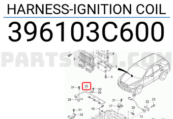 Hyundai / KIA 396103C600 HARNESS-IGNITION COIL