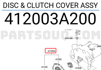 Hyundai / KIA 412003A200 DISC & CLUTCH COVER ASSY