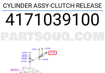 Hyundai / KIA 4171039100 CYLINDER ASSY-CLUTCH RELEASE