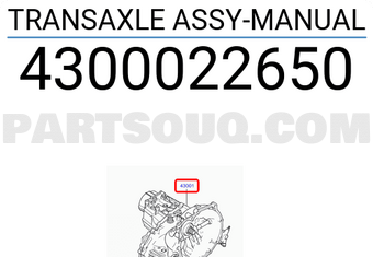 Hyundai / KIA 4300022650 TRANSAXLE ASSY-MANUAL