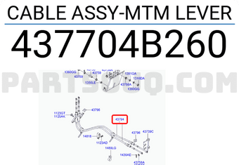 Hyundai / KIA 437704B260 CABLE ASSY-MTM LEVER