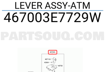 Hyundai / KIA 467003E7729W LEVER ASSY-ATM