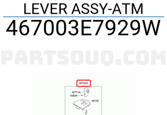 Hyundai / KIA 467003E7929W LEVER ASSY-ATM