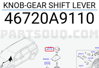Hyundai / KIA 46720A9110 KNOB-GEAR SHIFT LEVER