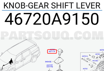 Hyundai / KIA 46720A9150 KNOB-GEAR SHIFT LEVER