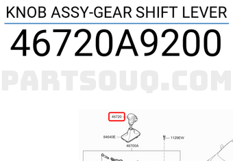 Hyundai / KIA 46720A9200 KNOB ASSY-GEAR SHIFT LEVER
