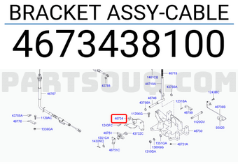 Hyundai / KIA 4673438100 BRACKET ASSY-CABLE
