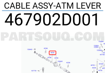 Hyundai / KIA 467902D001 CABLE ASSY-ATM LEVER