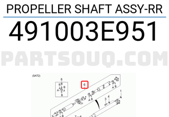 Hyundai / KIA 491003E951 PROPELLER SHAFT ASSY-RR