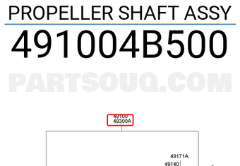 Hyundai / KIA 491004B500 PROPELLER SHAFT ASSY