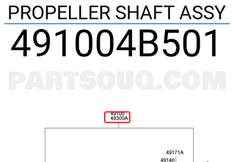 Hyundai / KIA 491004B501 PROPELLER SHAFT ASSY